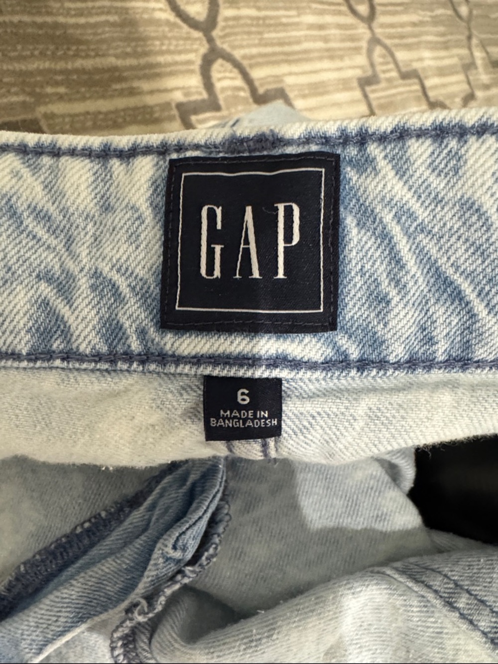 GAP Light Acid-Wash Denim Midi Skirt with Self-Tie Belt - Picture 4 of 4